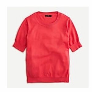 NWT J Crew short sleeve sweater poppy red sz S